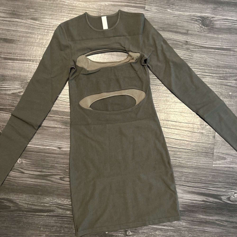 Elegant Olive Cut-Out Dress